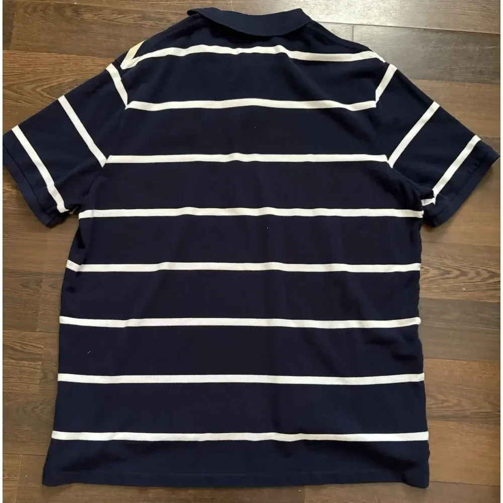 Polo Ralph Lauren Shirt Mens Size XL Classic Fit Navy Blue Country Flag Stripe